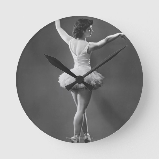 Ballerina in Tutu Round Clock (Front)