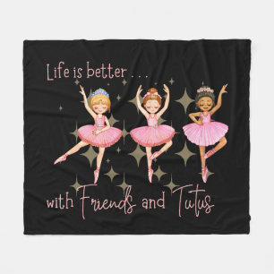 Ballerina inspirational friendship message fleece blanket