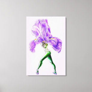 Ballerina Iris Flower Ballet Dancer Canvas Print