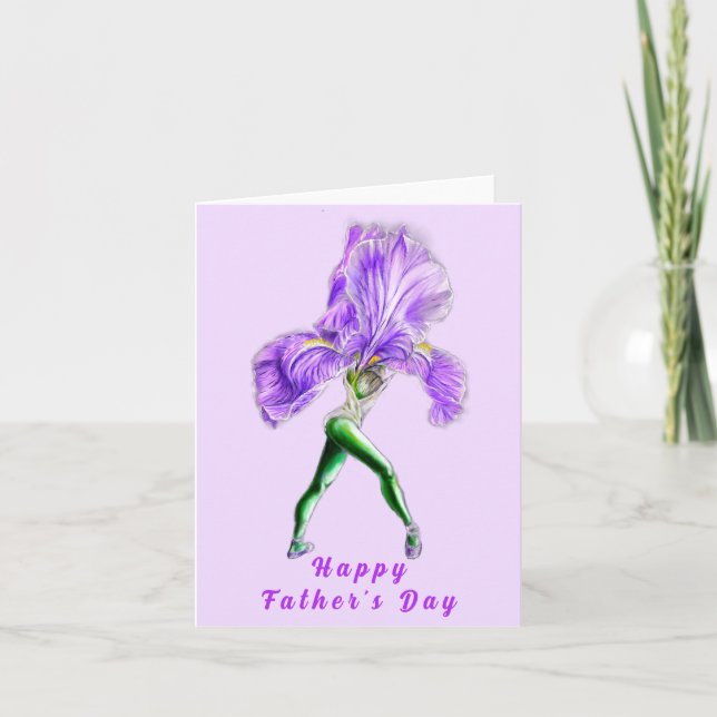 Ballerina Iris Flower Ballet Father's Day Card (Front)