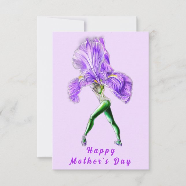 Ballerina Iris Mother's Day Card (Front)