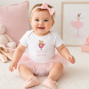 Ballerina Jesus Loves Me Bearly Much Christian Baby Bodysuit