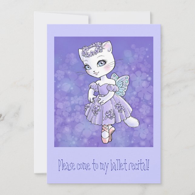 Ballerina Kitty Invitation (Front)