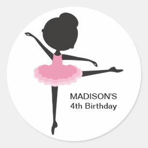 Ballerina mignonne Anniversaire Favoriser Stickers
