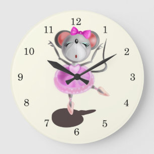 Ballerina Mouse Funny Clock Happy Ballet Dancer