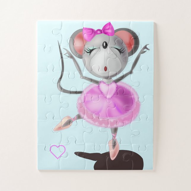 Ballerina Mouse Funny Puzzle Happy Ballet Dancer (Vertical)