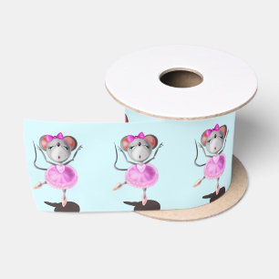 Ballerina Mouse Funny Ribbon Happy Ballet Dancer Satin Ribbon