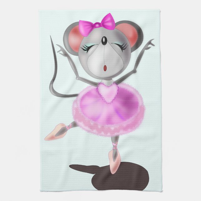 Ballerina Mouse Kitchen Towel Ballet Dancer - Fun (Vertical)