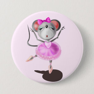 Ballerina Mouse Pink Button Ballet Dancer