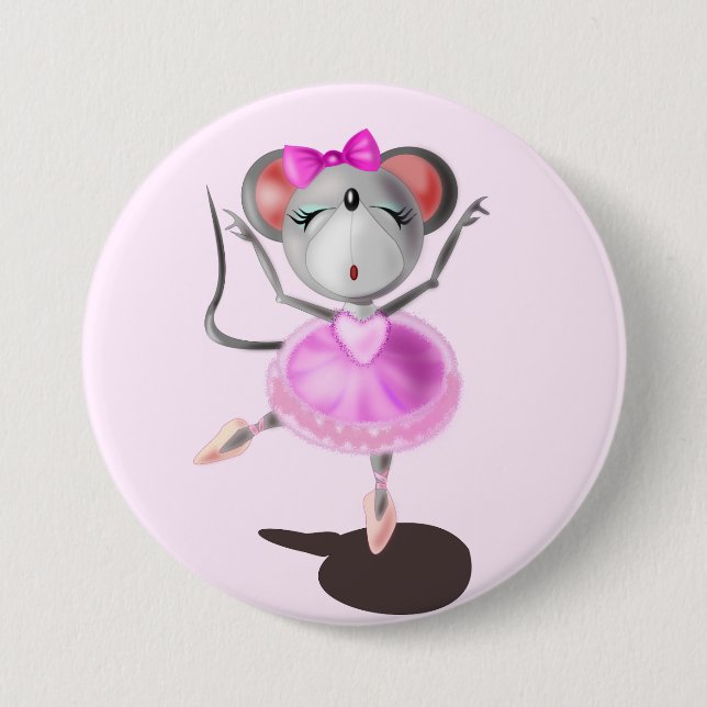 Ballerina Mouse Pink Button Ballet Dancer (Front)