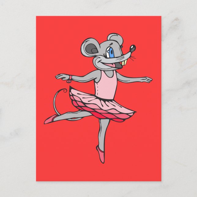 Ballerina Mouse Postcard (Front)