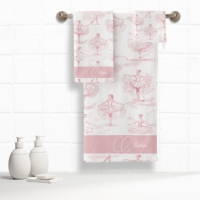Ballerina Moves Pattern Pink ID738 Bath Towel Set (Creator Uploaded)