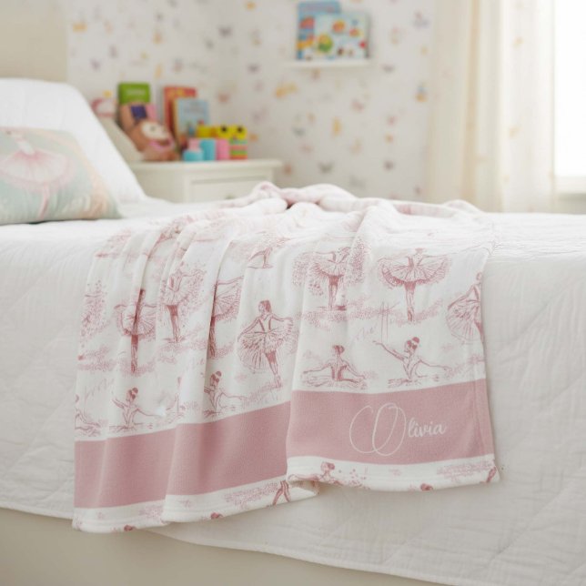 Ballerina Moves Pattern Pink ID738 Fleece Blanket (Creator Uploaded)