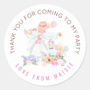 Ballerina Name Thank You For Coming to Party Classic Round Sticker