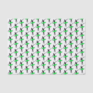 Ballerina Neon Ballet Dancer Silhouette Green Tissue Paper