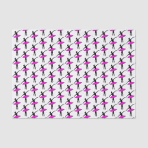 Ballerina Neon Ballet Dancer Silhouette Hot Pink Tissue Paper