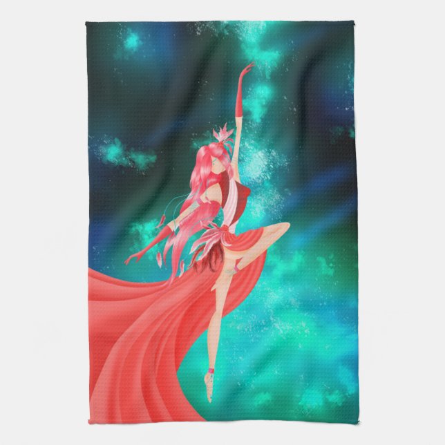 Ballerina Night Sky Tea Towel (Vertical)
