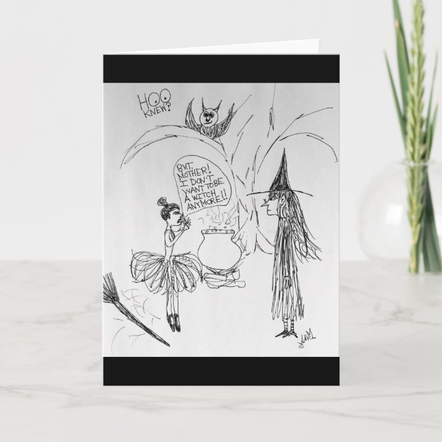 Ballerina No Longer A Witch Halloween Greeting Card (Front)