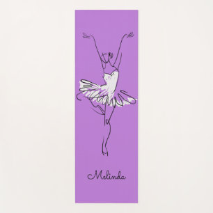 Ballerina nom personnalisé et tapis de yoga coule