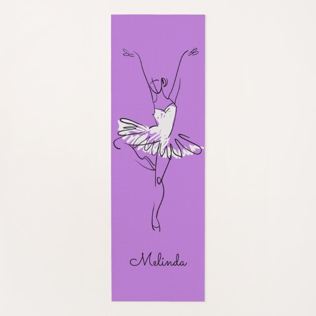 Ballerina nom personnalisé et tapis de yoga couleu (Devant)