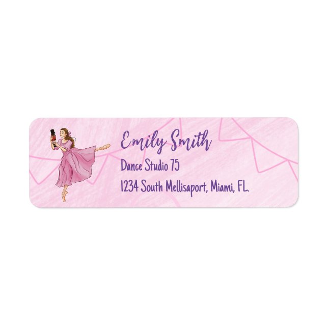Ballerina Nutcracker Ballet Adresse de retour Labe (Devant)