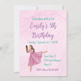 Ballerina Nutcracker - Kids Birthday Party Invitation