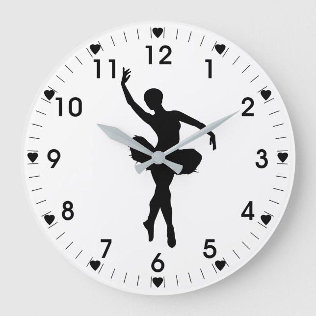 Ballerina On A White Background Large Clock (Front)