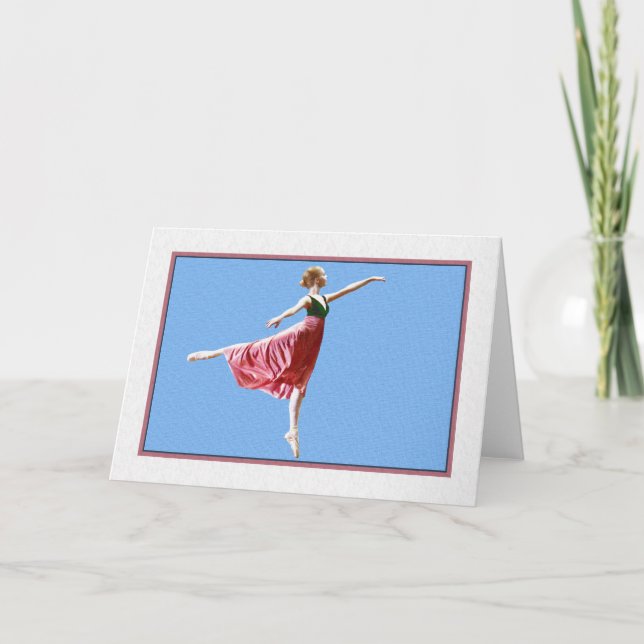 Ballerina on Blue  Blank Note or Greeting Card (Front)