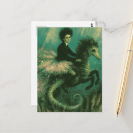 Ballerina on Her Seahorse Postcard