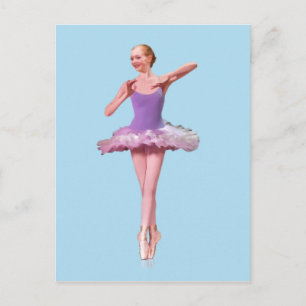 Ballerina On Point  in Purple and White Postcard