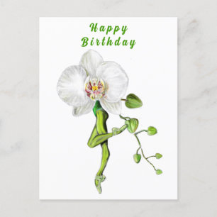 Ballerina Orchid Ballet Dancer Anniversaire Carte