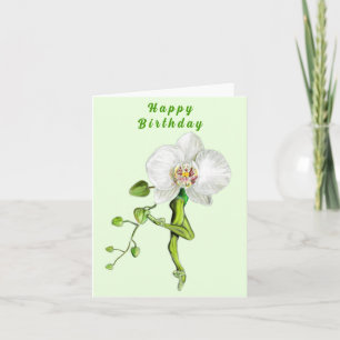 Ballerina Orchid Ballet Dancer Bonne carte d'anniv