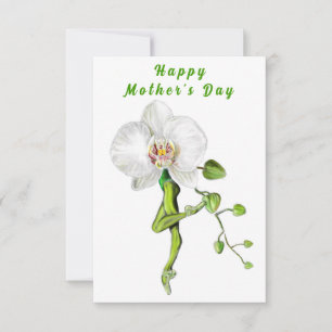 Ballerina Orchid Ballet Dancer Mother's Day Card