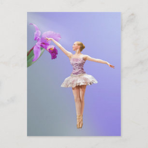 Ballerina, Orchid on Purple Postcard