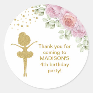 Ballerina Parties scintillant or mignonne Stickers