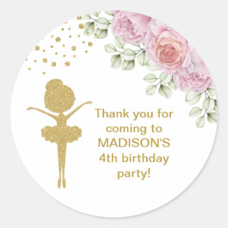 Ballerina Parties scintillant or mignonne Stickers