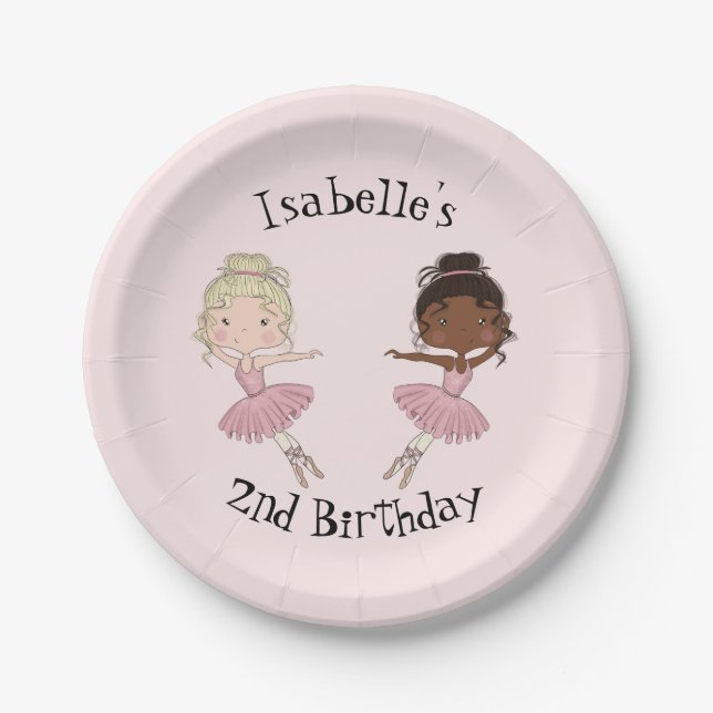 Ballerina Party Personalized Plates (Front)