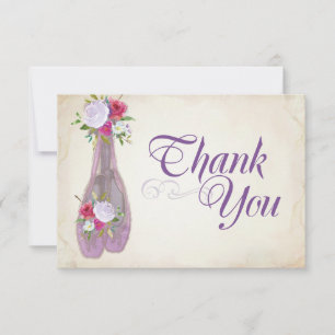 Ballerina Party Thank You Card, Purple Card