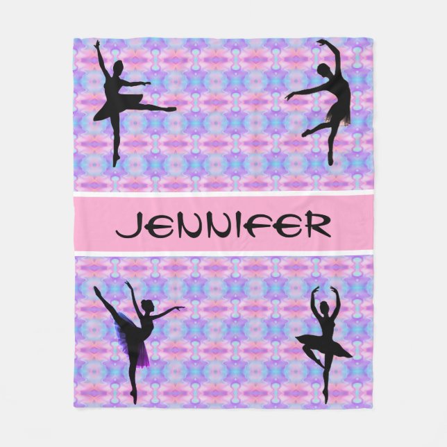 Ballerina Pastel Dance Fleece Blanket (Front)