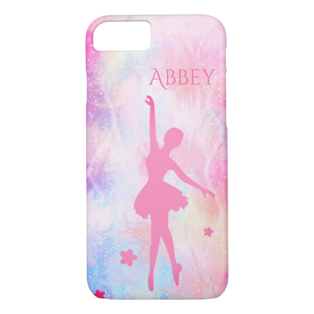 Ballerina Pastel Pink Personalized iPhone Case (Back)