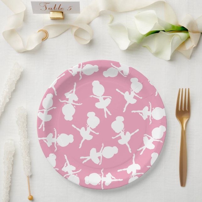 Ballerina Pattern, Ballet Girls, Ballet Dance Paper Plate (Wedding)