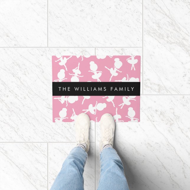 Ballerina Pattern, Ballet Girls, Dance, Your Name Doormat (Indoor)