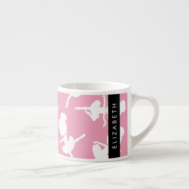 Ballerina Pattern, Ballet Girls, Dance, Your Name Espresso Cup (Right)