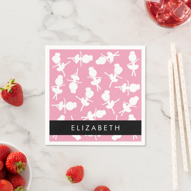 Ballerina Pattern, Ballet Girls, Dance, Your Name Napkin (Insitu)