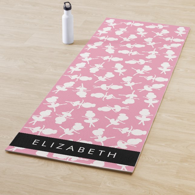 Ballerina Pattern, Ballet Girls, Dance, Your Name Yoga Mat (In Situ)