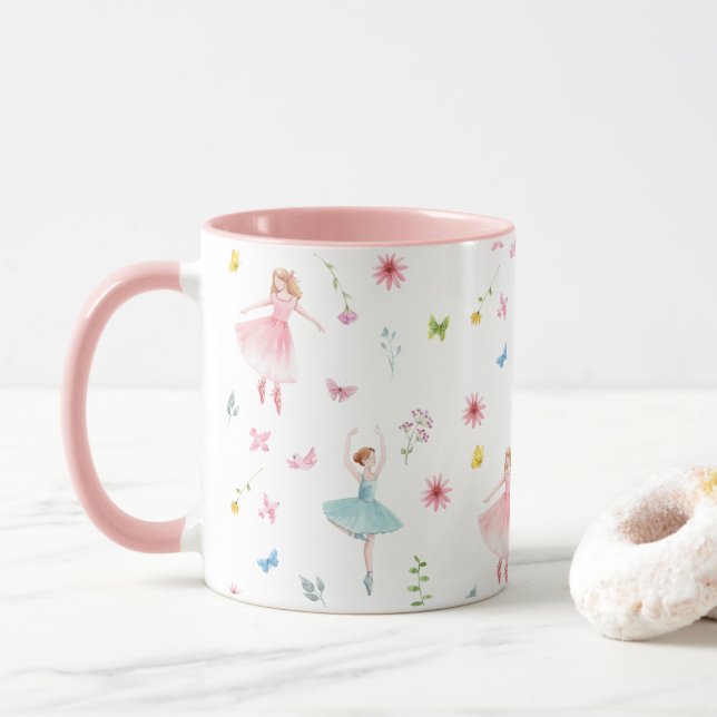 Ballerina Pattern   Mug (With Donut)