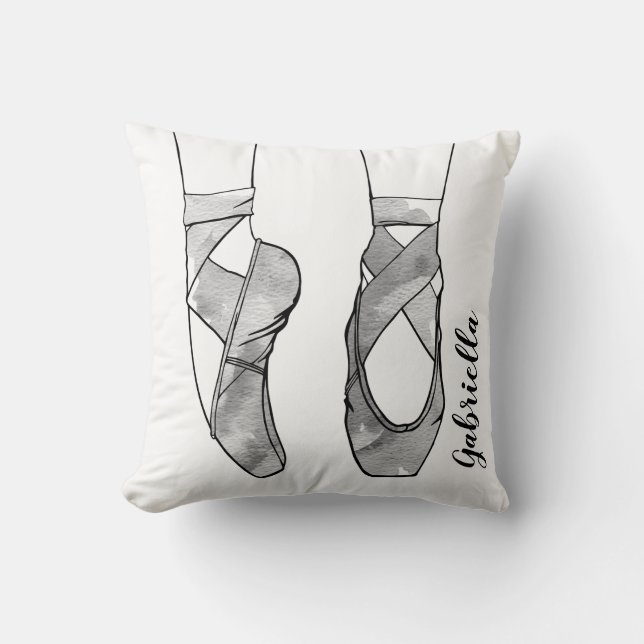 Ballerina Personalized Ballet Throw Pillow (Front)