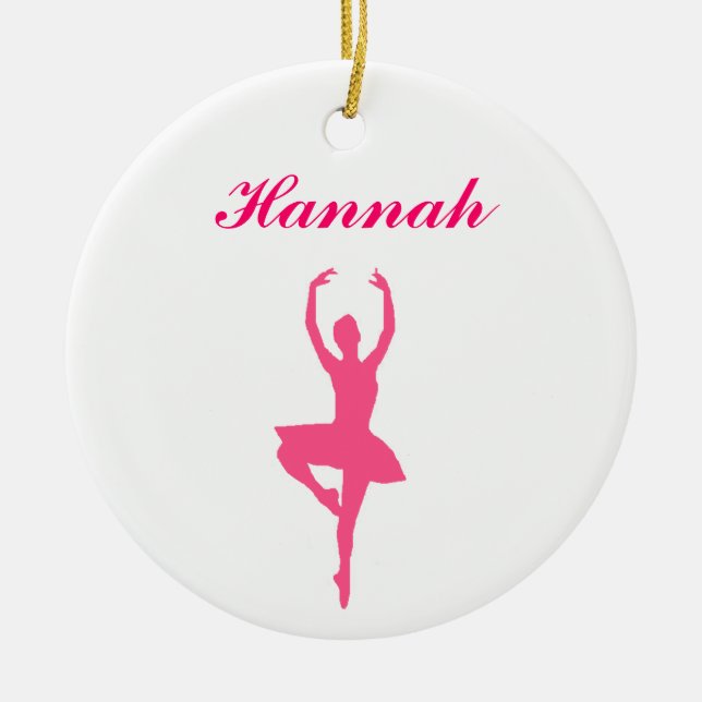 Ballerina Personalized Christmas Ornament (Front)