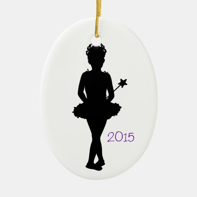 Ballerina Personalized Christmas Ornament Template (Front)