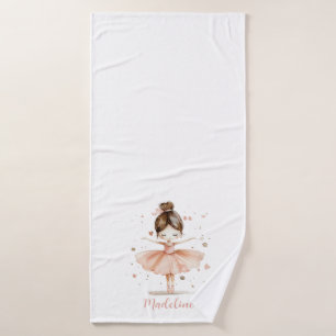 Ballerina Personalized Name Girly Bath Towel